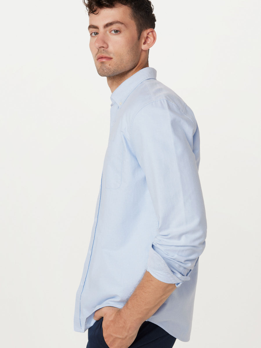 Blue oxford shirt mens best sale