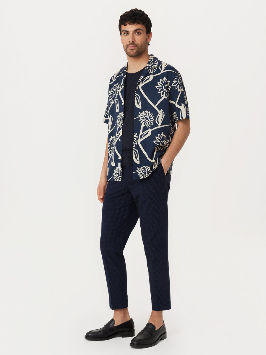 The Print Camp Collar Shirt in Indigo