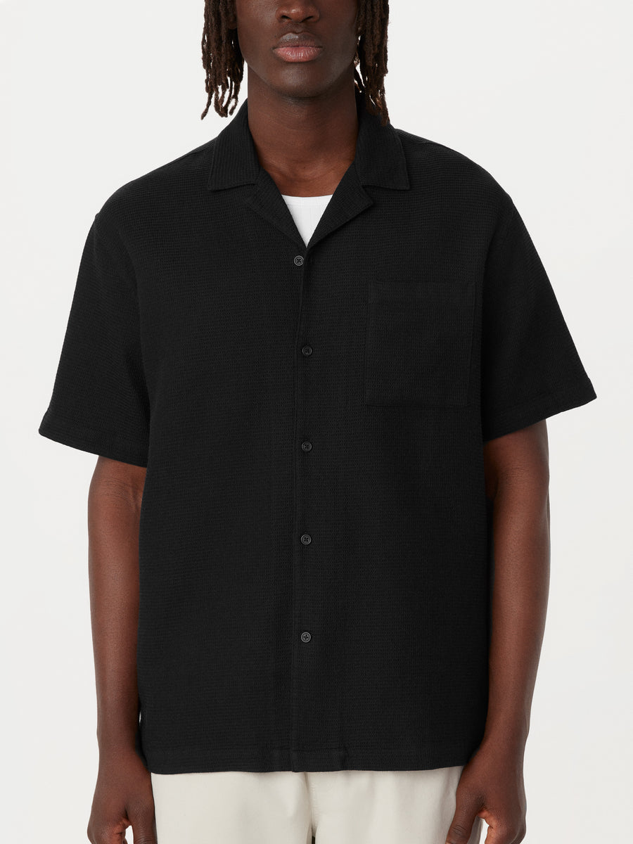 コレクション WaffleCampany The Waffle Camp Collar Shirt in Black – Frank And Oak Canada