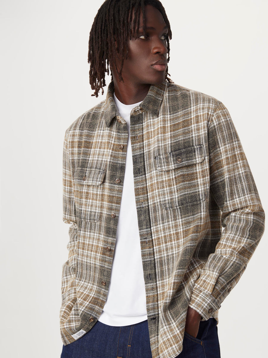The Check Flannel Shirt in Grey – Frank And Oak Canada