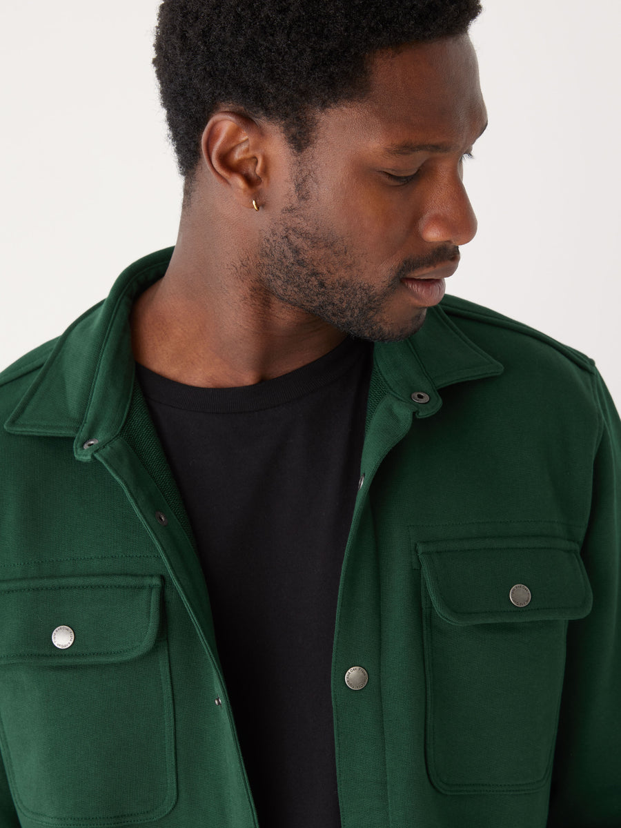 The Jordan French Terry Overshirt in Pine Grove