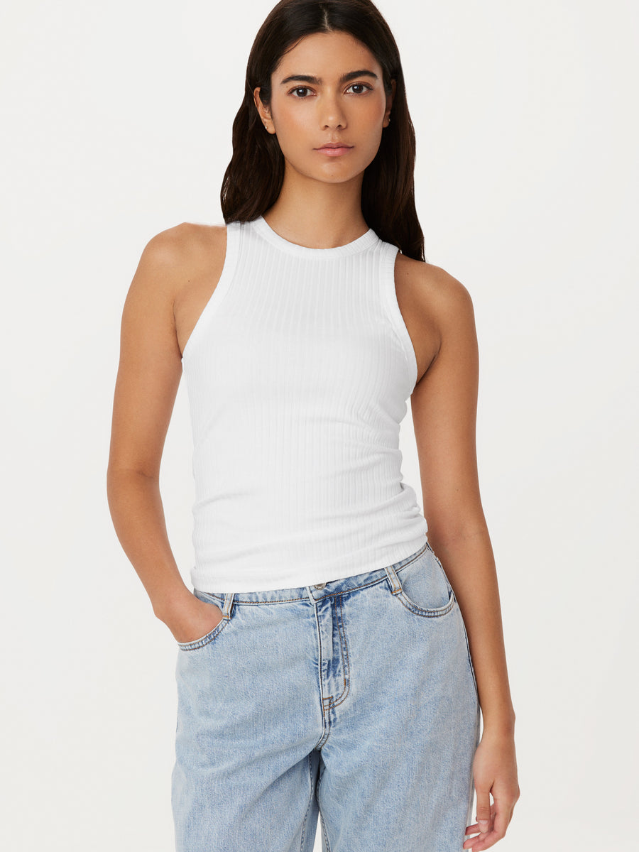 The Ribbed Tank Top in Bright White – Frank And Oak Canada
