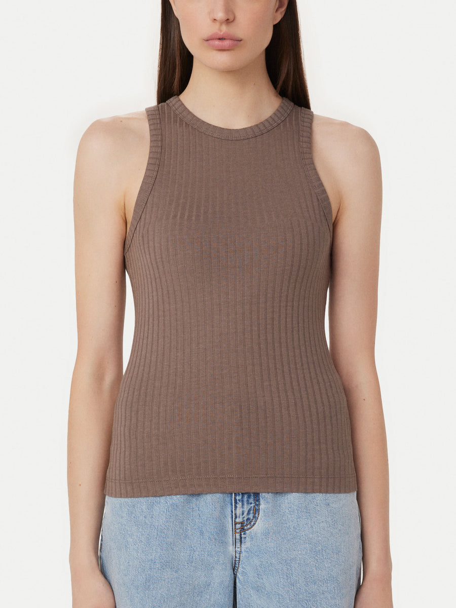 The Ribbed Tank Top in Pink Clay – Frank And Oak Canada