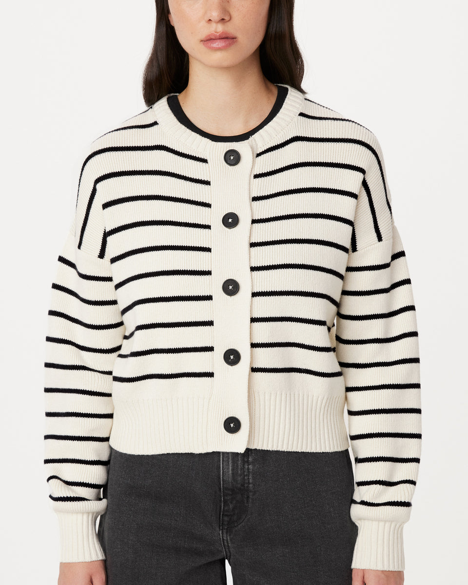 The Striped Bubble Cardigan in Black – Frank And Oak Canada