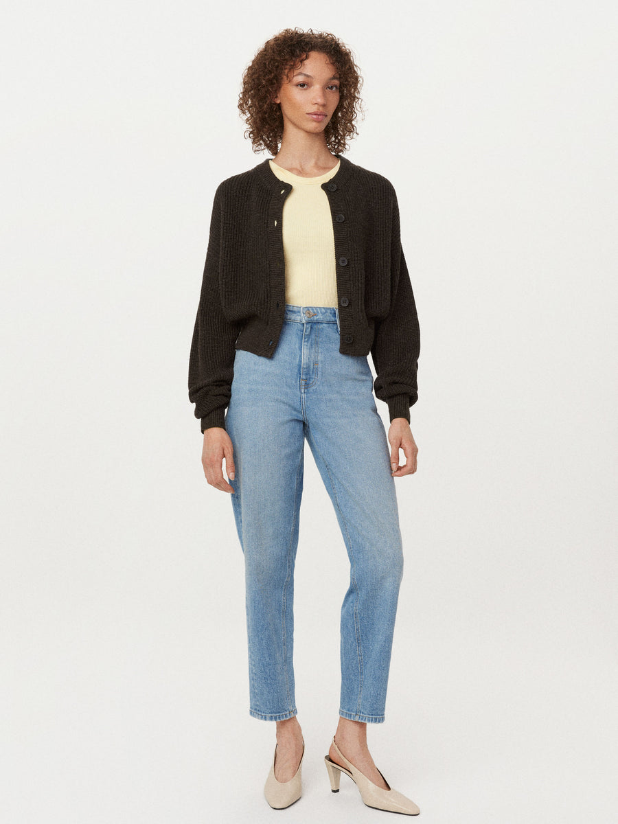 トップス POLYPLOID CARDIGAN C BROWN MELANGE Women's Gray melange Cardigan with Collar | H&M CA