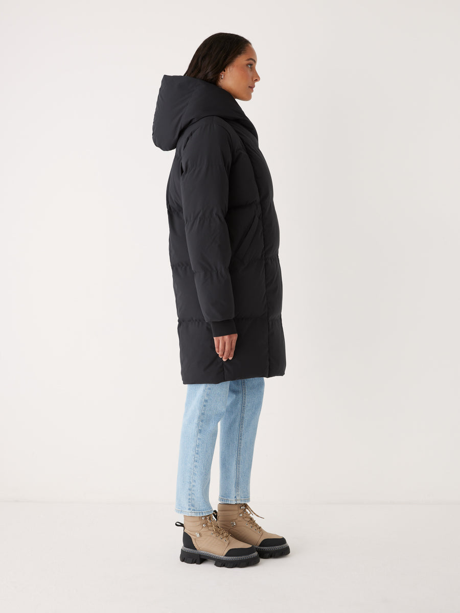 The Highland Long Puffer Coat in Forest Green