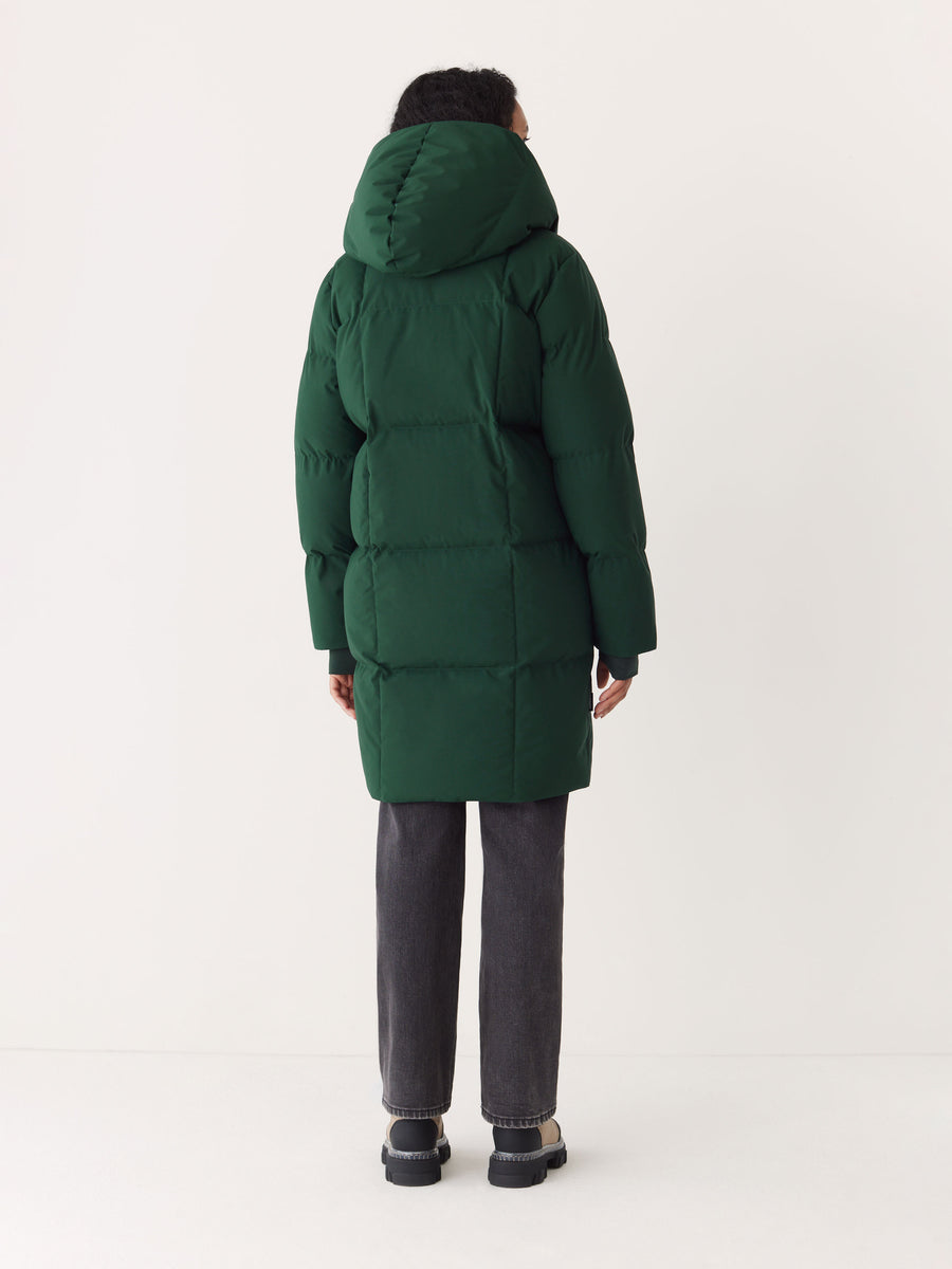 The Hygge Puffer Coat in Forest Green