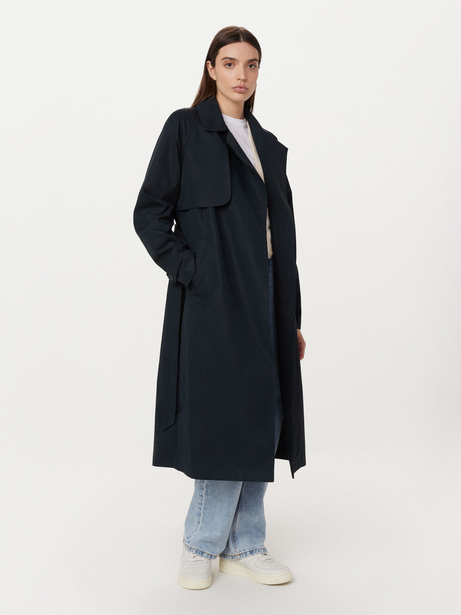 The Long Trench Coat in Deep Blue – Frank And Oak Canada