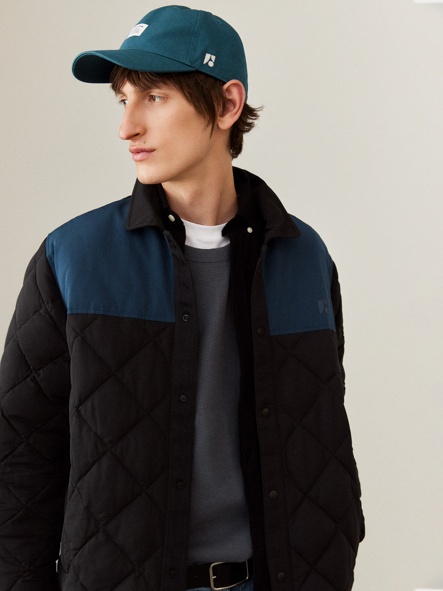 The Skyline Point Collar Jacket in Washed Black