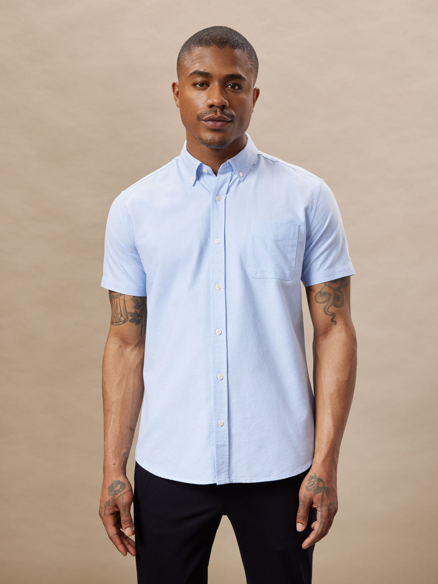 The Short-Sleeved Jasper Oxford Shirt in Light Blue – Frank And Oak Canada