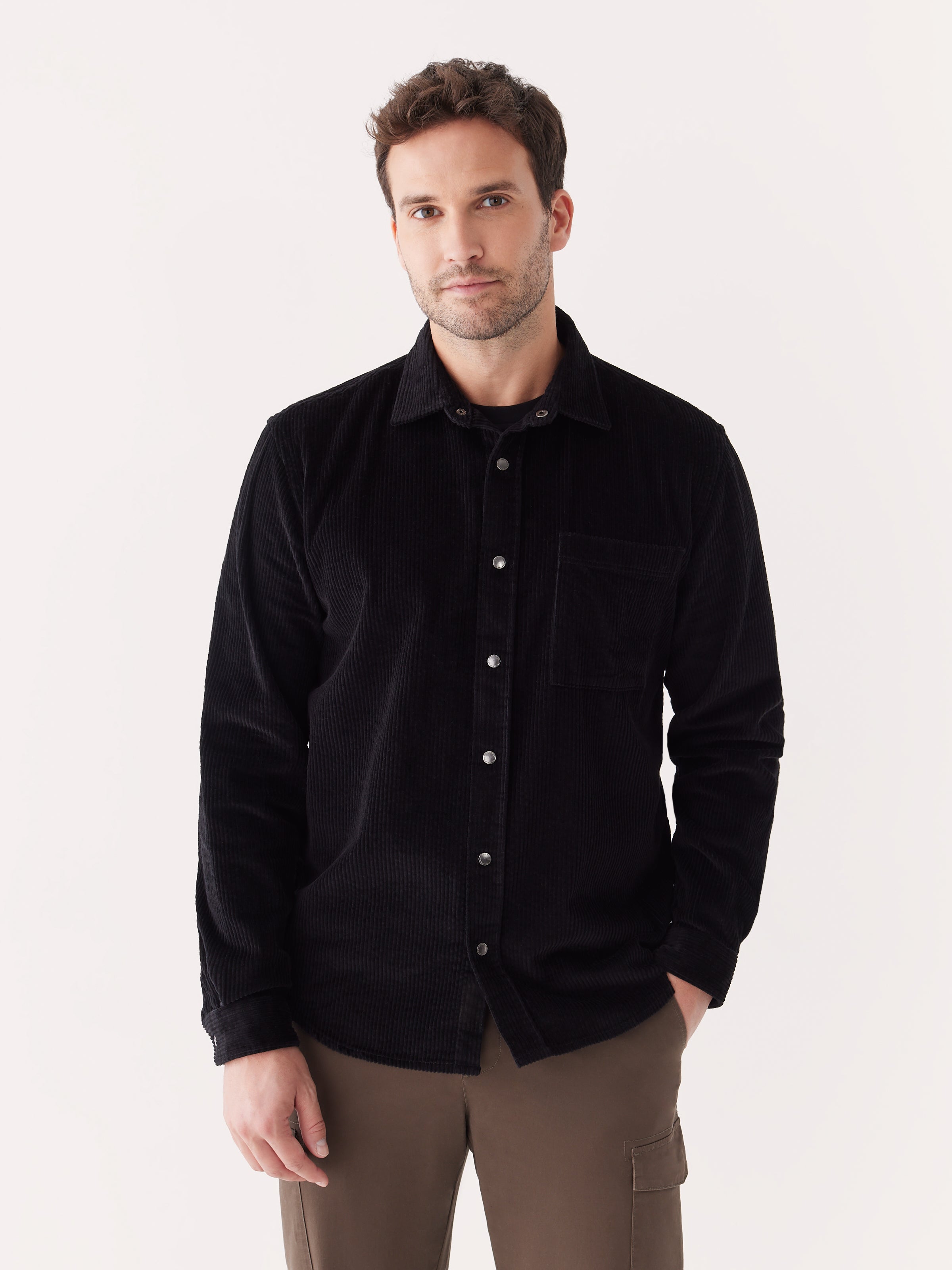 The Corduroy Shirt in Black – Frank And Oak Canada
