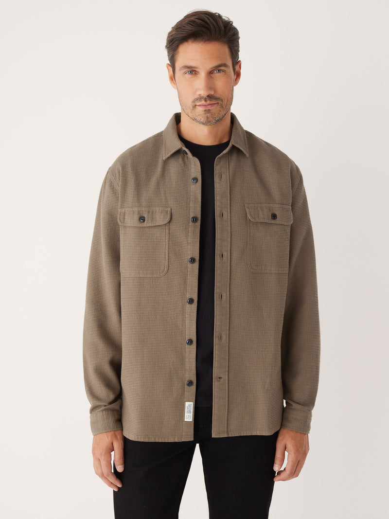 The Waffle Knit Shirt in Dark Taupe – Frank And Oak Canada