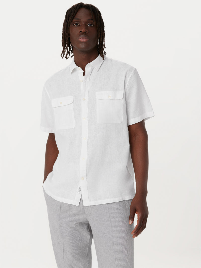 The Short Sleeve Hemp Shirt in Bright White Frank And Oak Canada