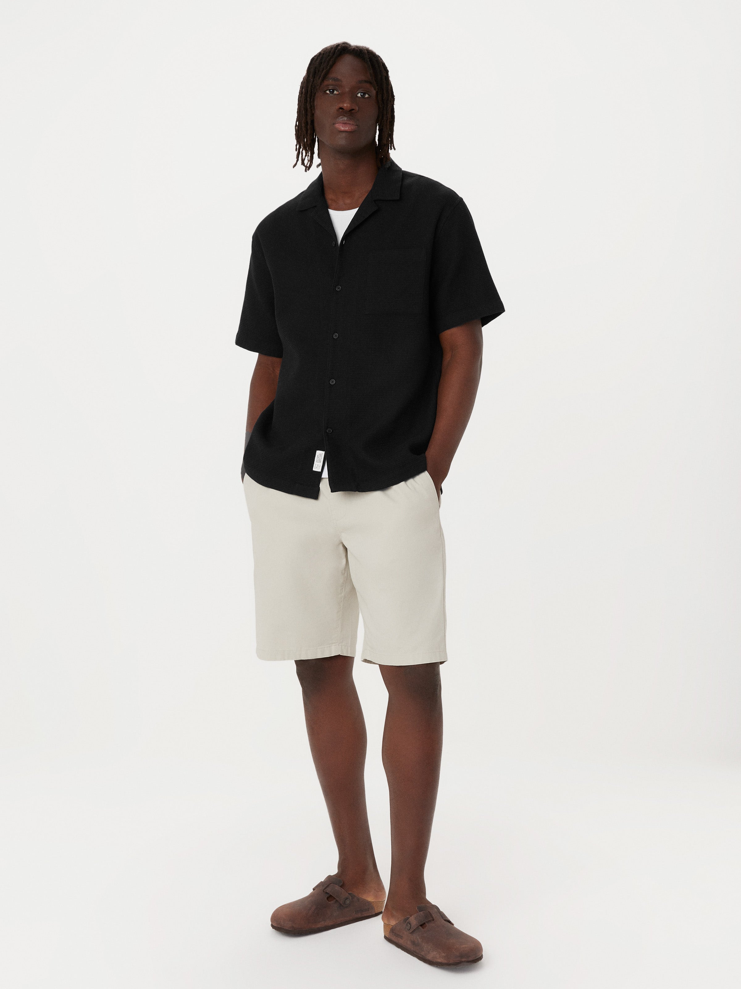 コレクション WaffleCampany The Waffle Camp Collar Shirt in Black – Frank And Oak Canada