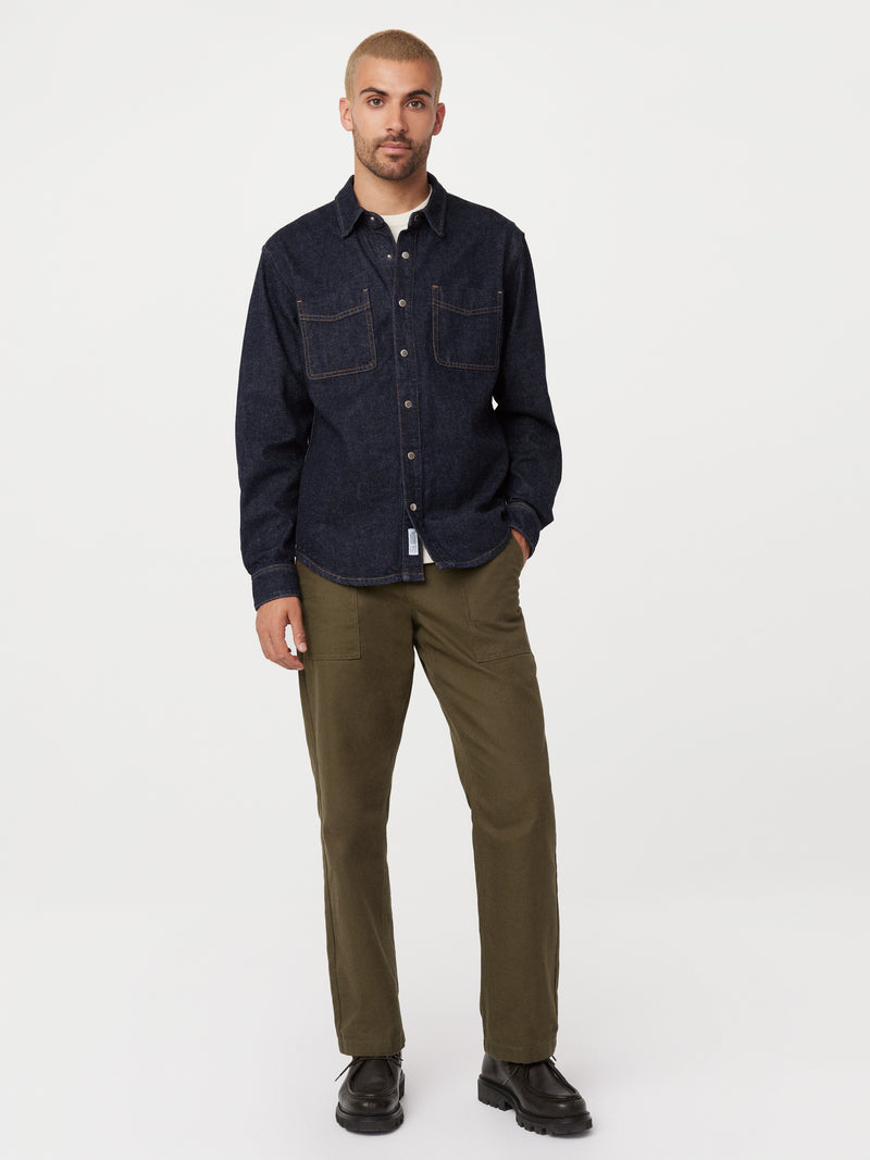 The Kent Denim Shirt in Navy Frank And Oak Canada