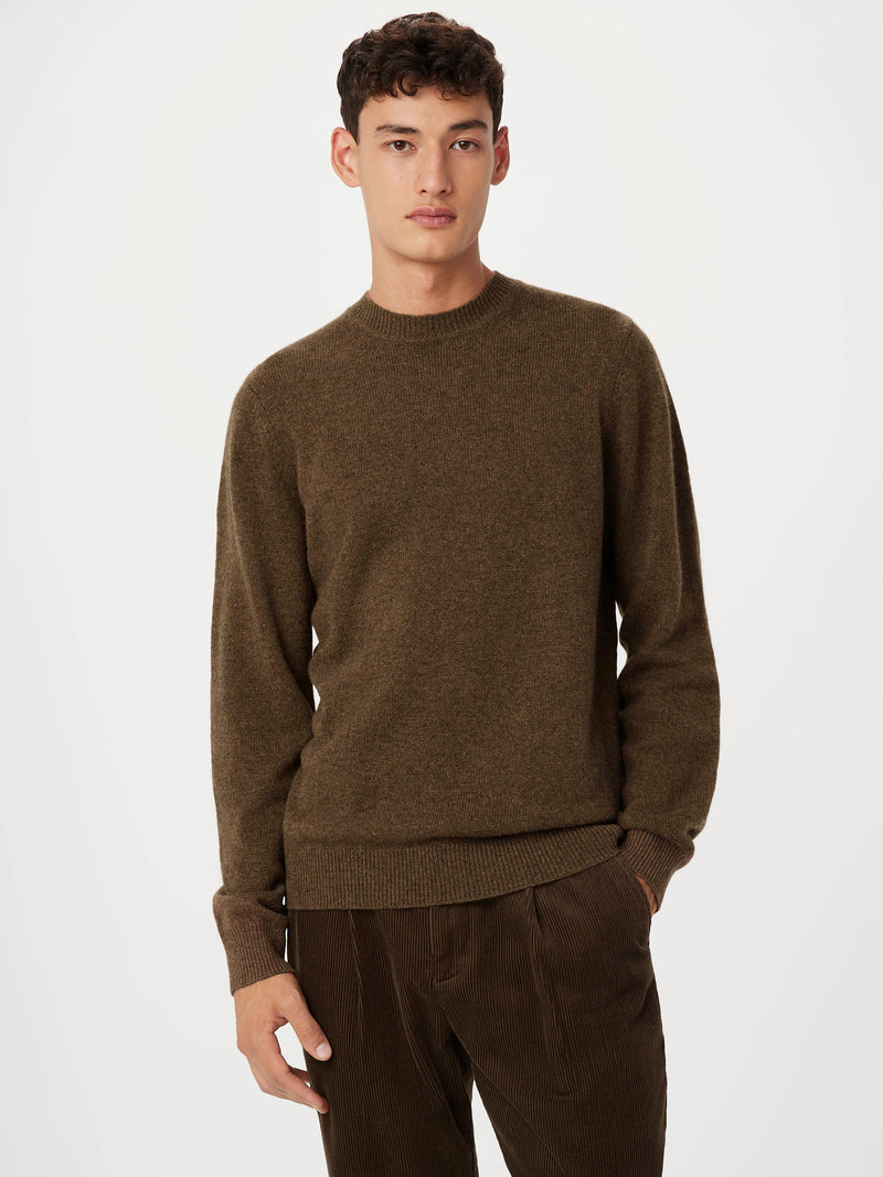 The Yak Wool Crewneck Sweater in Mustang Brown1
