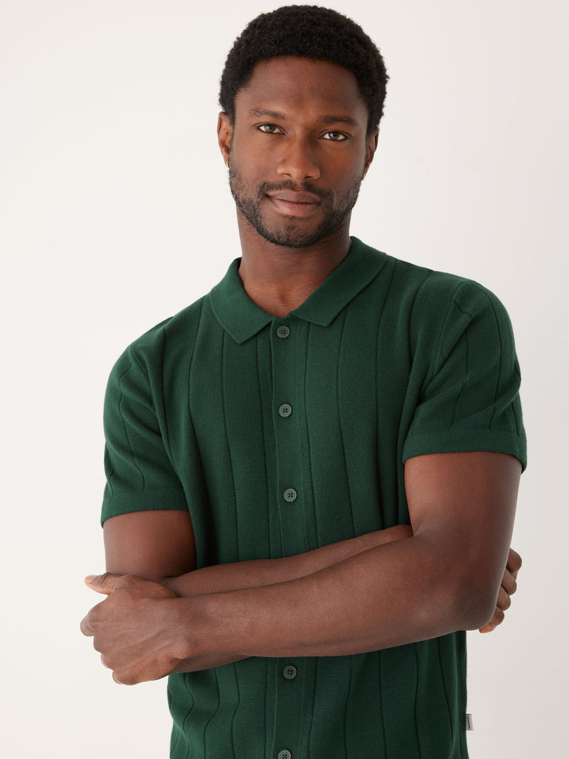 The Short Sleeve Button Up Knit in Pine Grove – Frank And Oak Canada