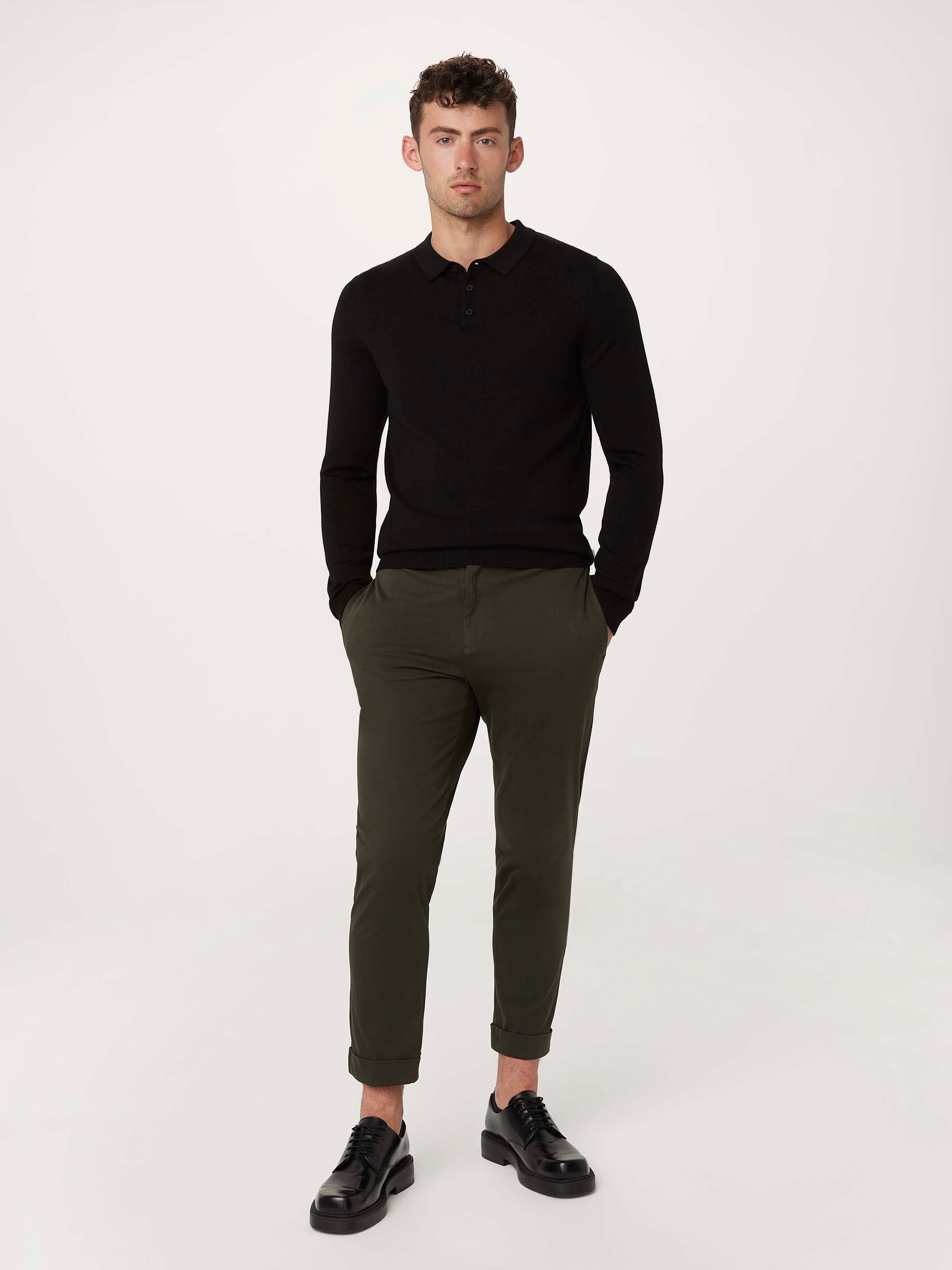 トップス MEIAS woolpolo pullover+tefron (brack) The Merino Polo Sweater in Steel Blue – Frank And Oak Canada