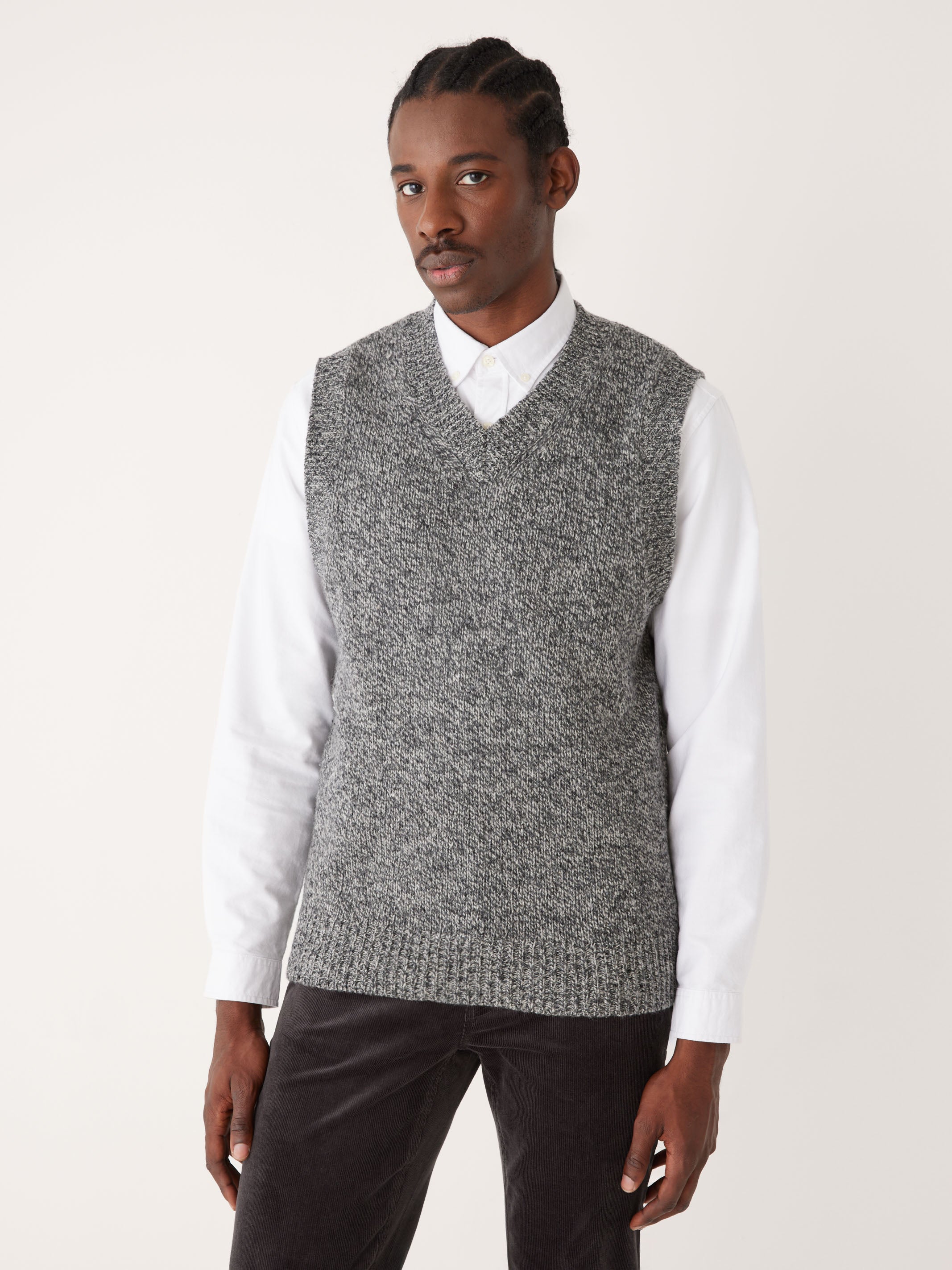 The Donegal Sweater Vest in Charcoal