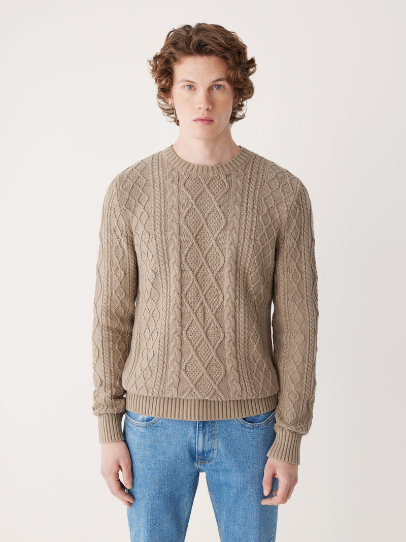 The Organic Cotton Cable Sweater in Sand – Frank And Oak Canada