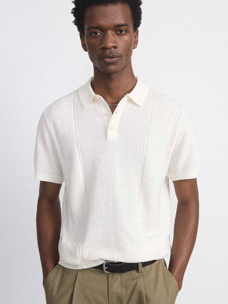 The Mixed-Stitch Polo in Cloud – Frank And Oak Canada