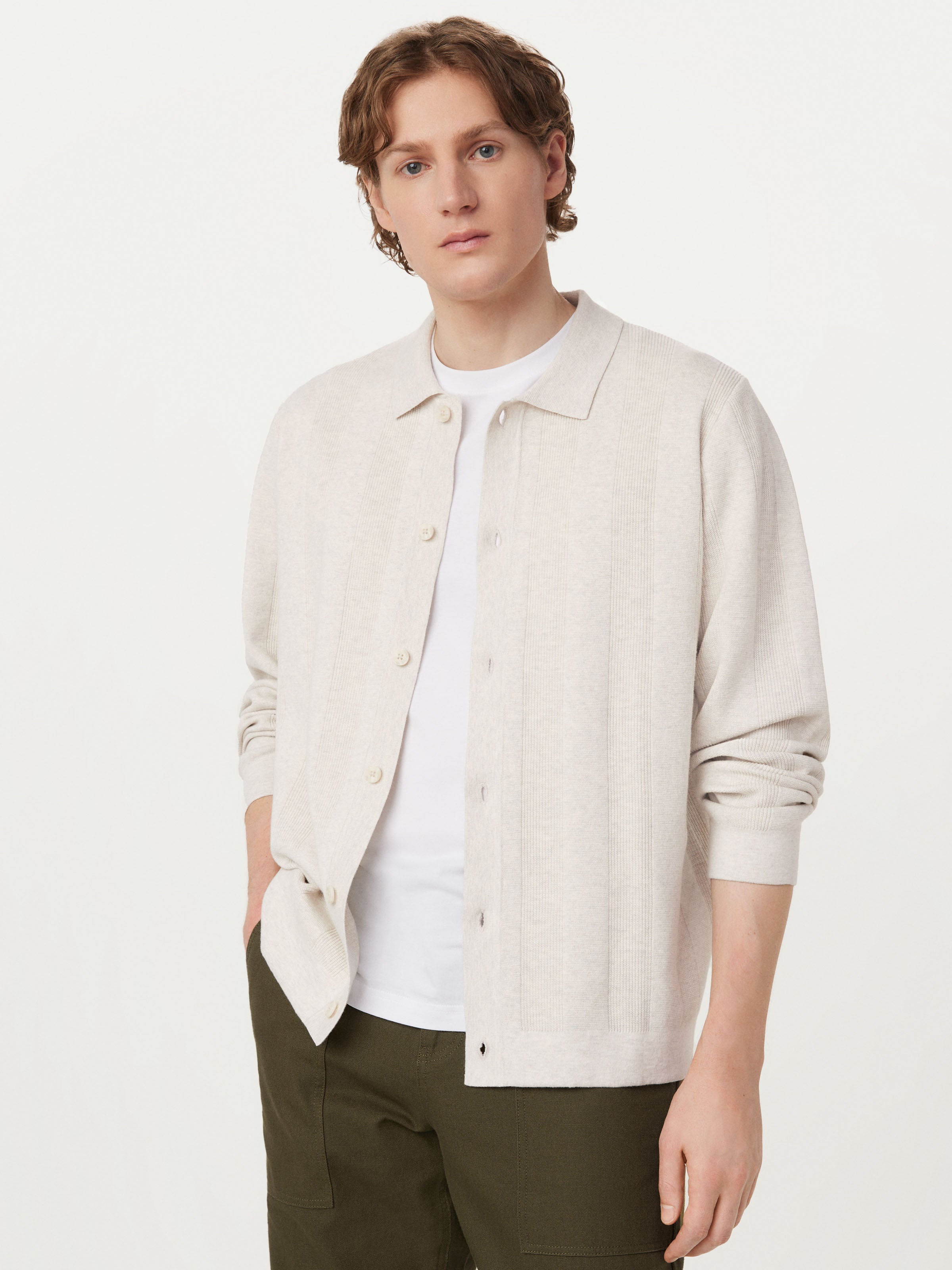 The Knit Overshirt in Cream – Frank And Oak Canada