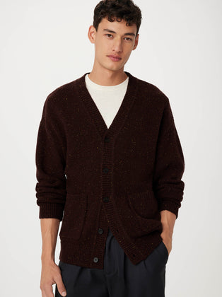 The Donegal Cardigan in Red Wine