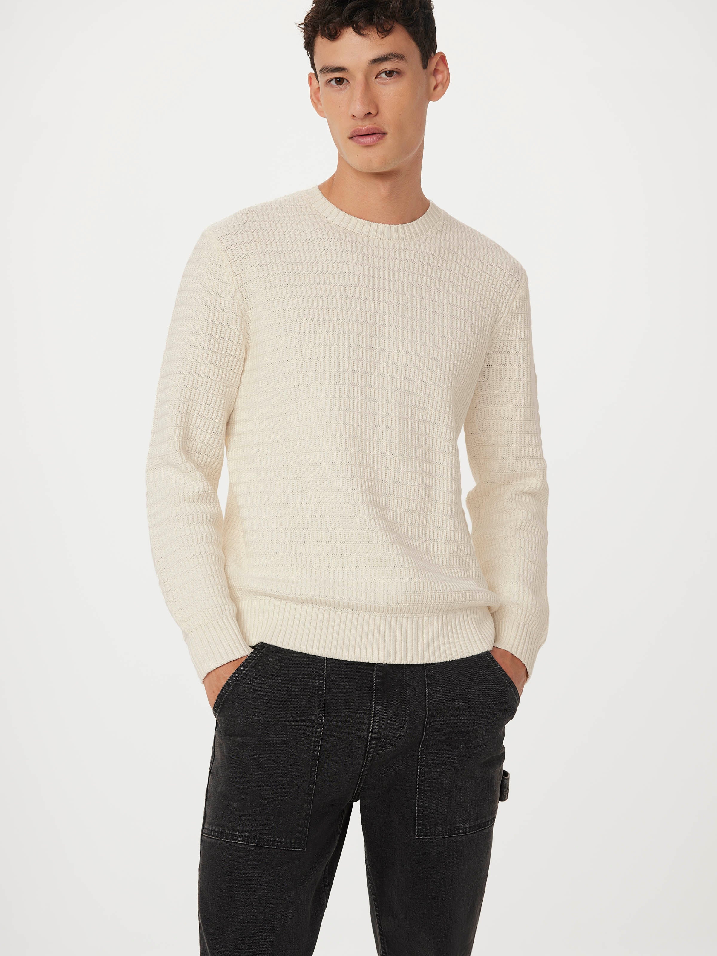 Frank And Oak The Ribbed Crewneck Sweater in Cloud