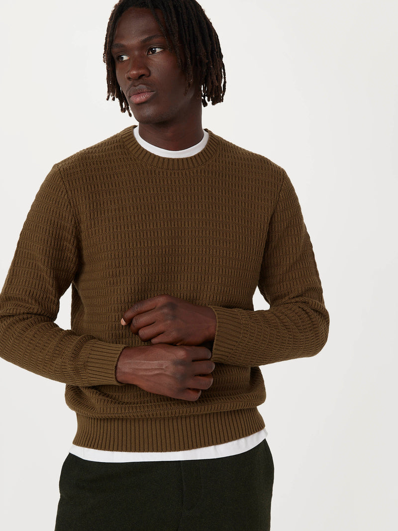 The Ribbed Crewneck Sweater in Tuscany Green Frank And Oak Canada