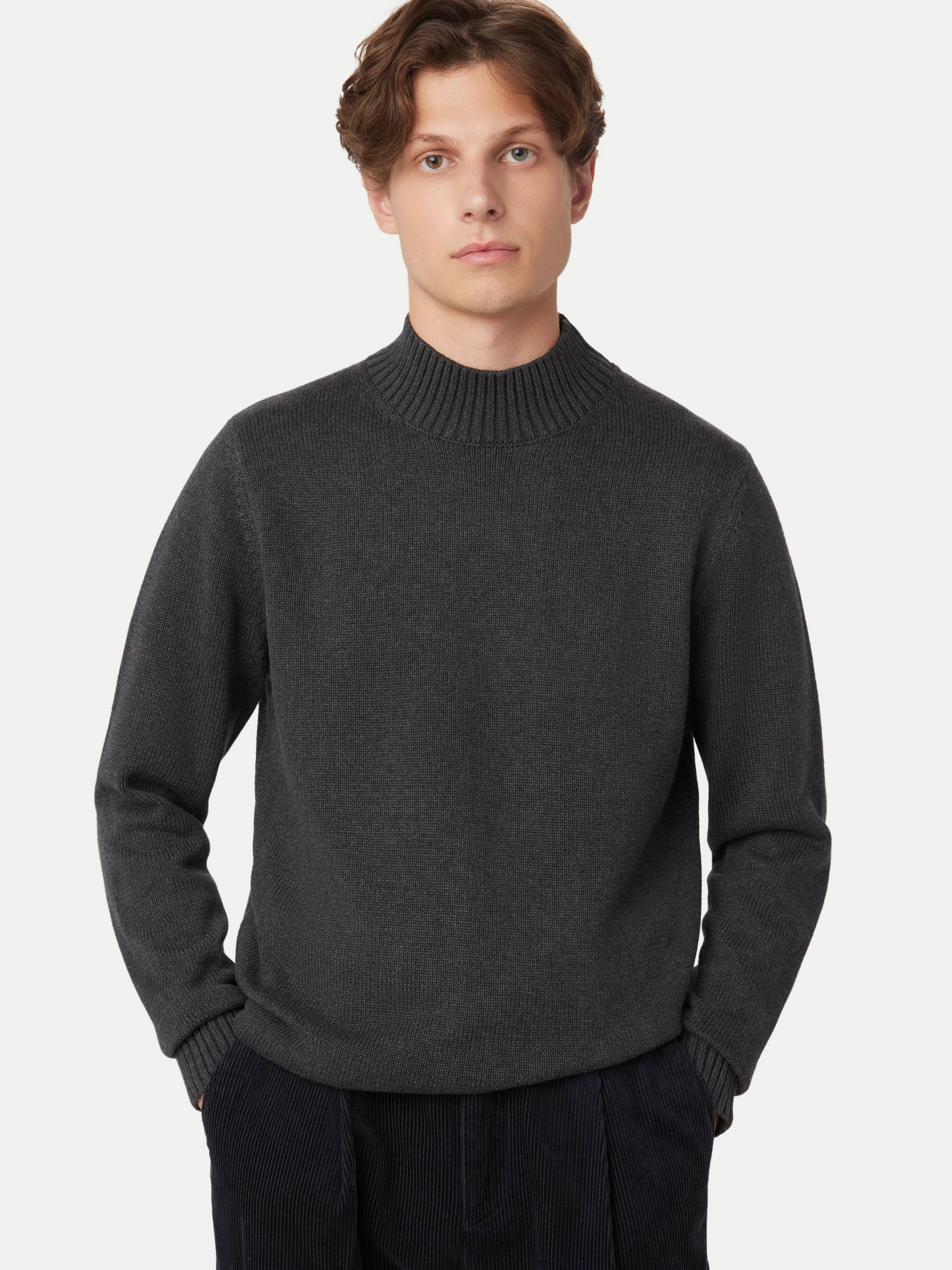 Grey funnel neck sweatshirt on sale