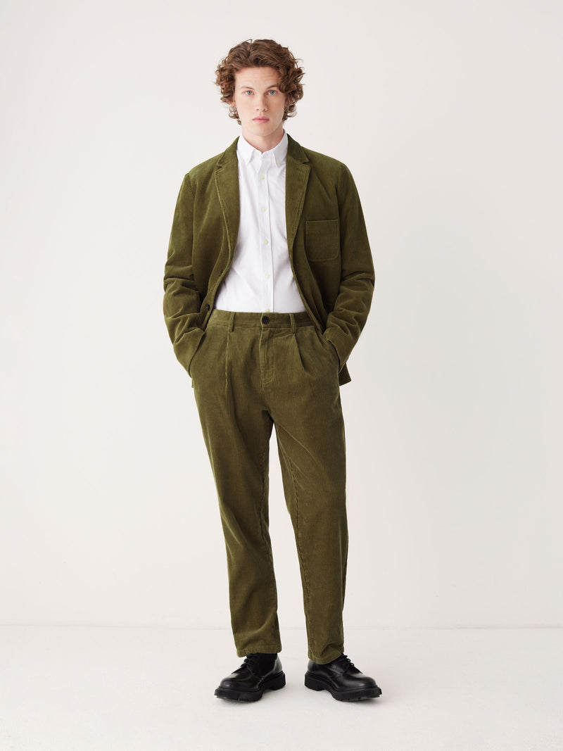 The Jamie Relaxed Tapered Corduroy Pant in Dark Olive – Frank And