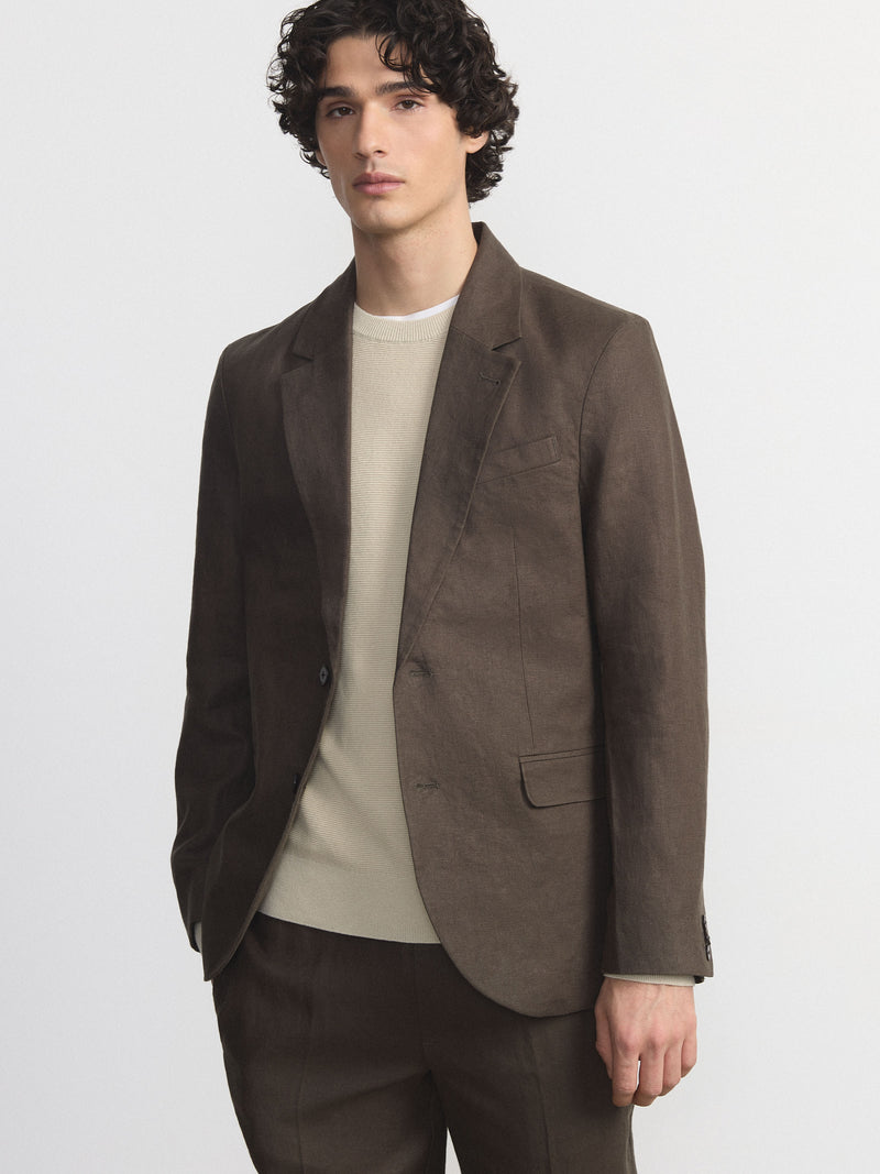 Boyfriend Linen Jacket 38 ブラック Vegan Leather Declan Jacket – PLENTY