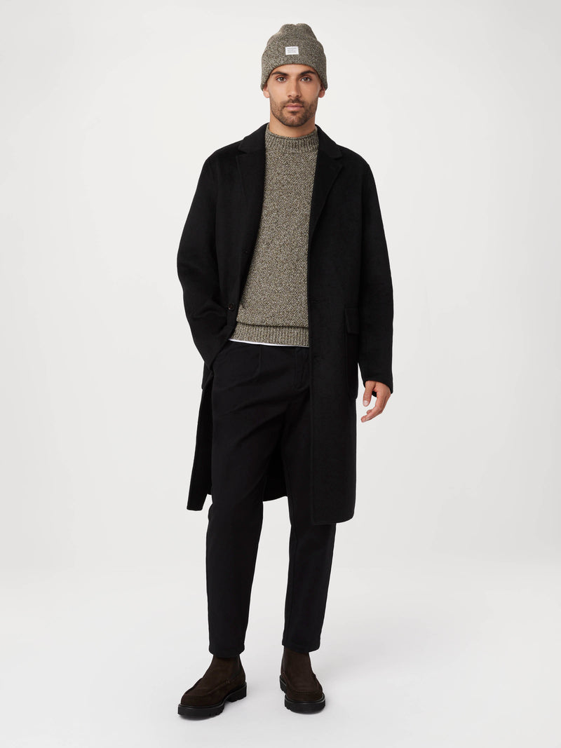 Black wool topcoat best sale