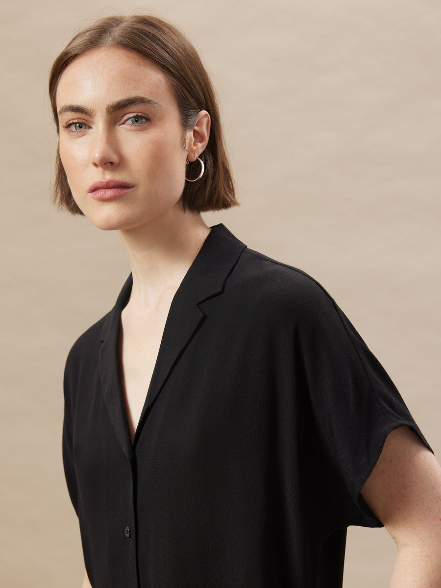 The Camp Collar Blouse in Black – Frank And Oak Canada
