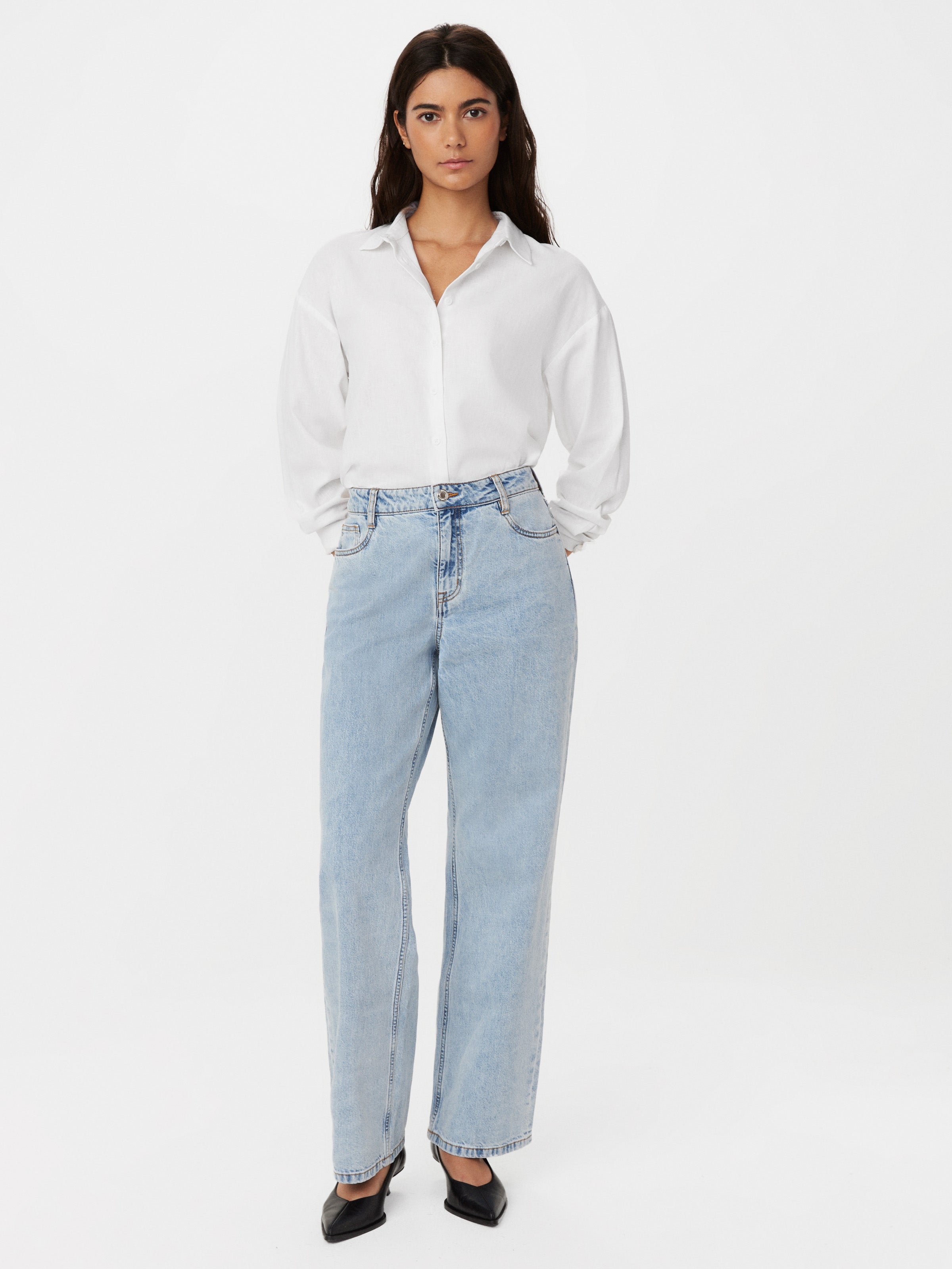 The Linen Long Sleeve Shirt in Bright White – Frank And Oak Canada