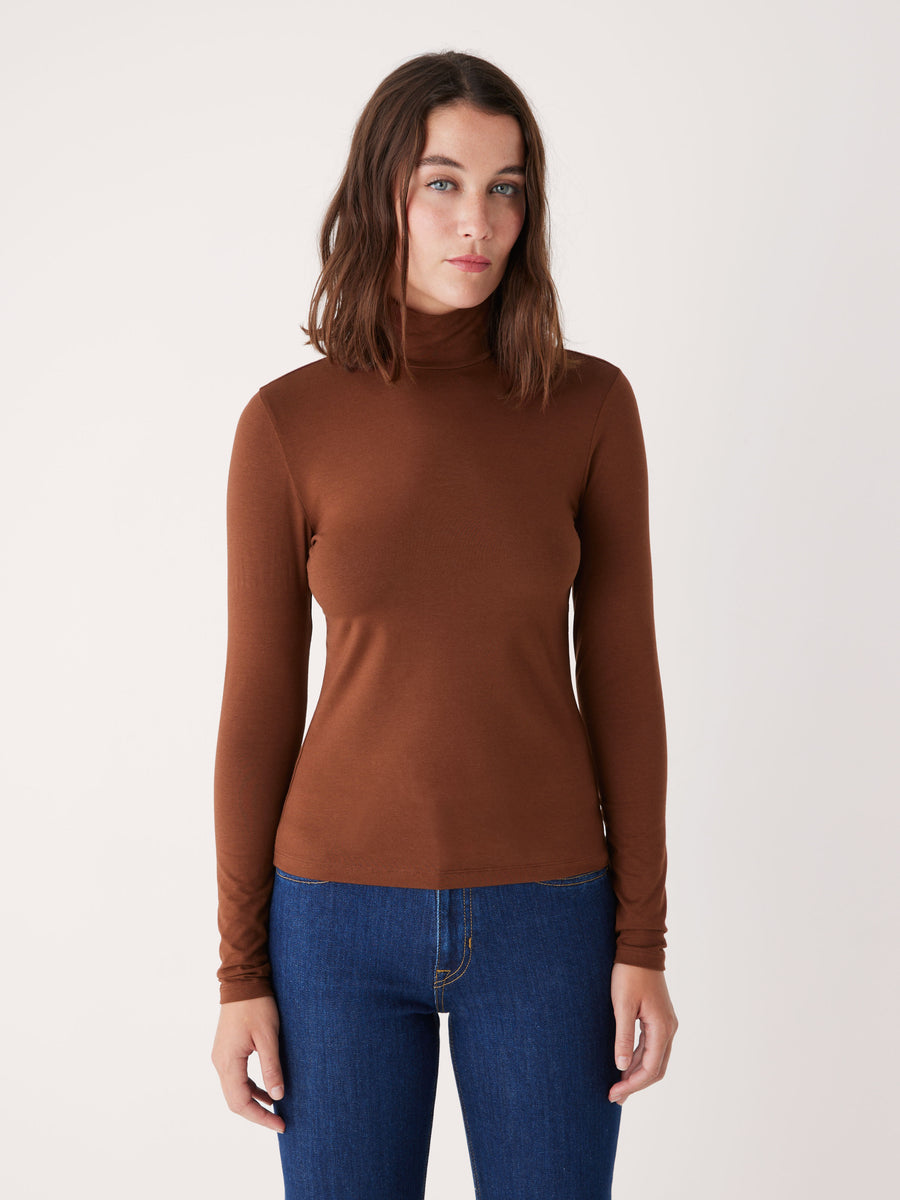 The Essential Long Sleeve Mockneck in Cappuccino – Frank And Oak Canada