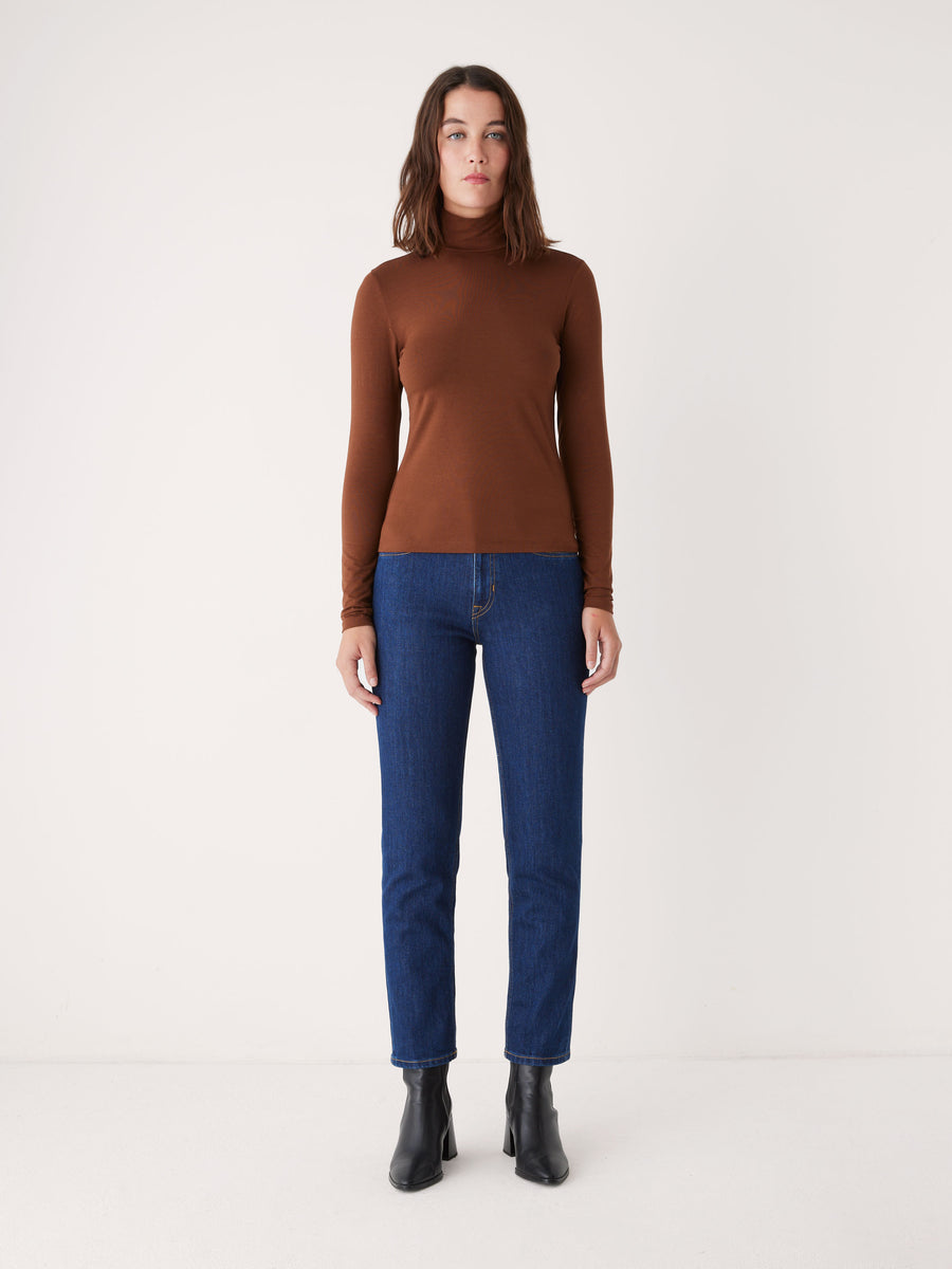 The Essential Long Sleeve Mockneck in Cappuccino – Frank And Oak Canada