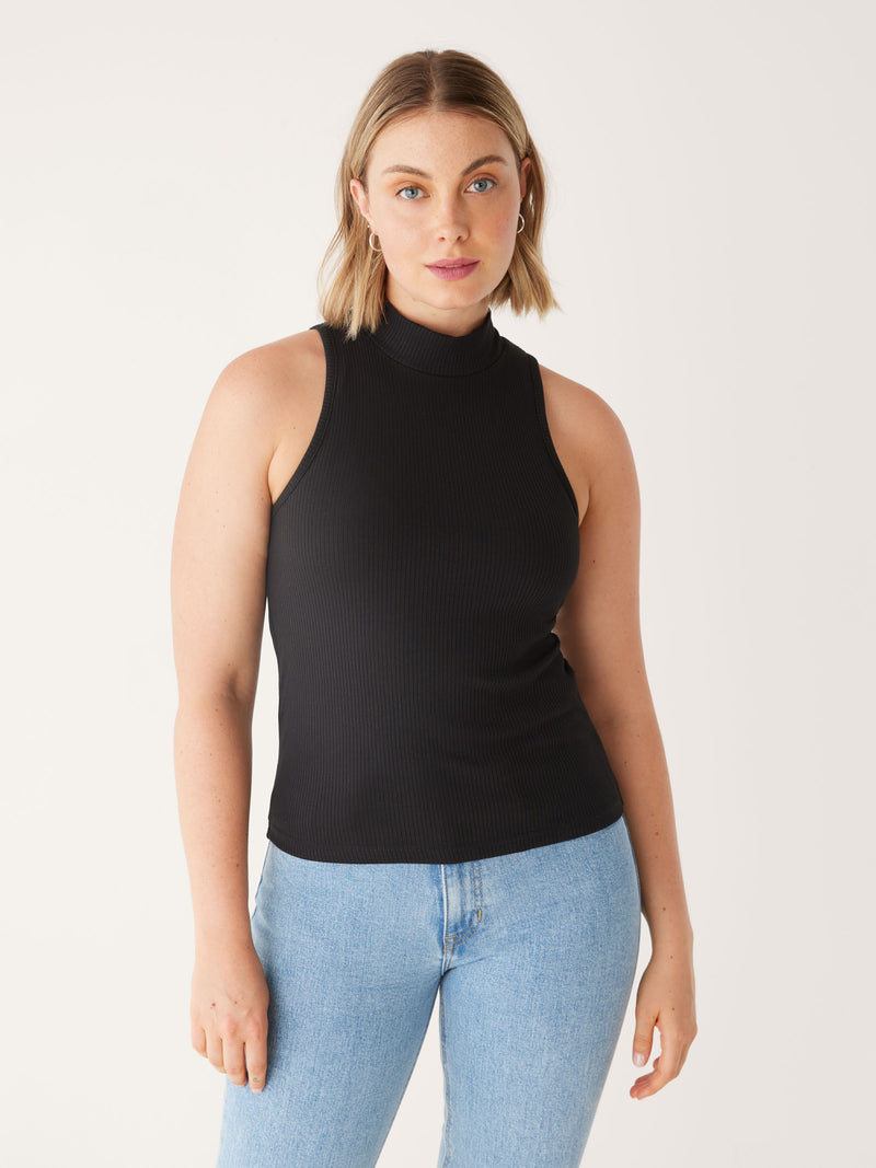 Ribbed Cami Top & Reviews - Black - Sustainable Tops