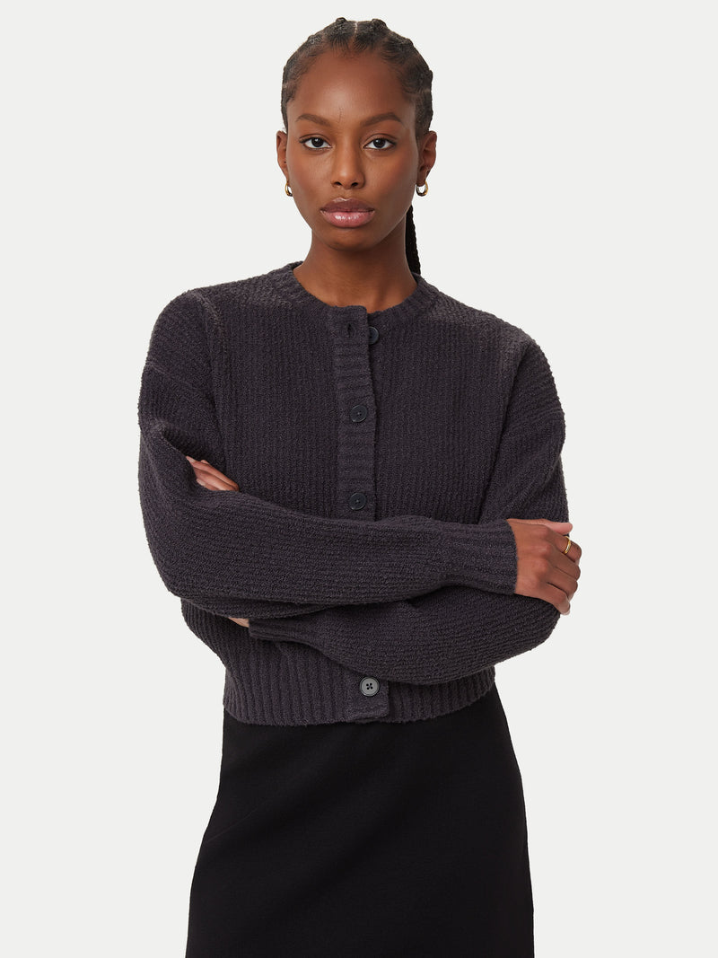 トップス OVY Wool Crew Neck Cardigan L OVY Super Wool Crew Neck Cardigan XL Wool Fleece Cardigan - Brown