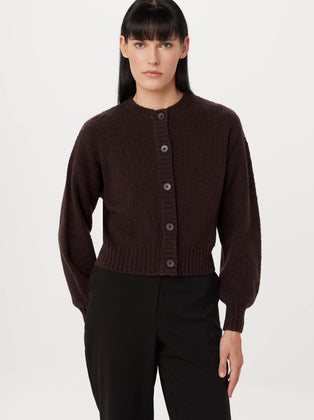 The Seawool® Sweater Cardigan in Dark Plum