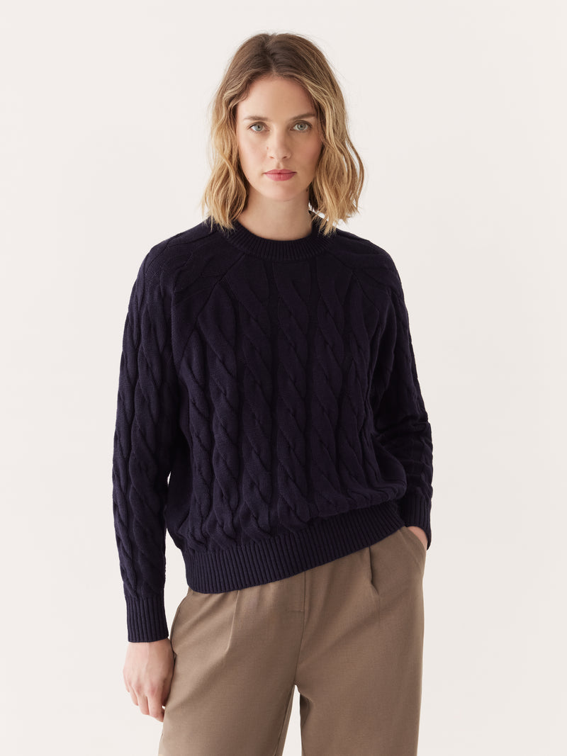 The Cable Knit Sweater in Dark Blue – Frank And Oak Canada