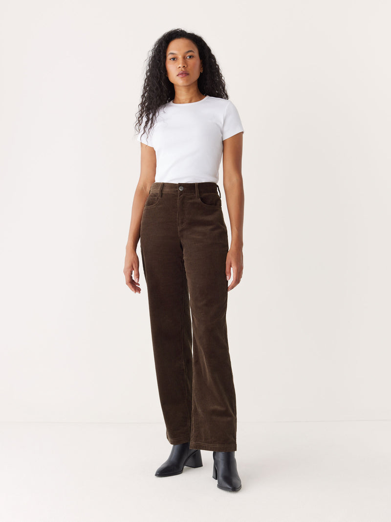 The Annie Straight Corduroy Pant in Dark Brown – Frank And Oak Canada
