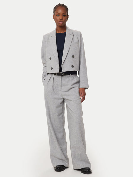 「LOOKPLE」Urban Real Ice Two-Tuck Banding Wide Pants ★M/L The Emma Recycled Wool Wide Leg Pant in Light Grey – Frank