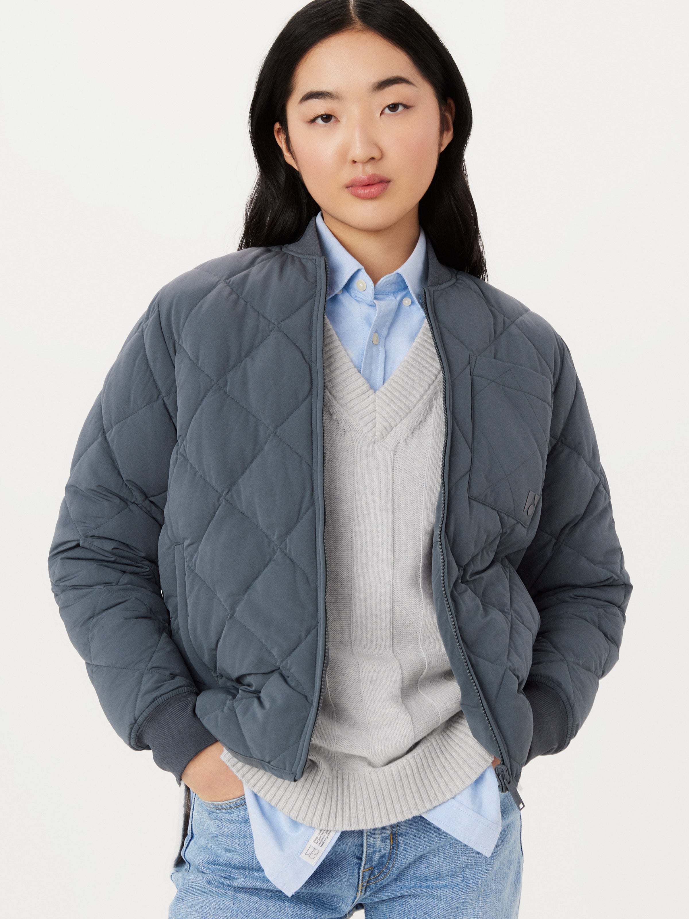 Ritz　FCRB REVERSIBLE JACKET The Skyline Reversible Bomber in Dark Grey – Frank And Oak