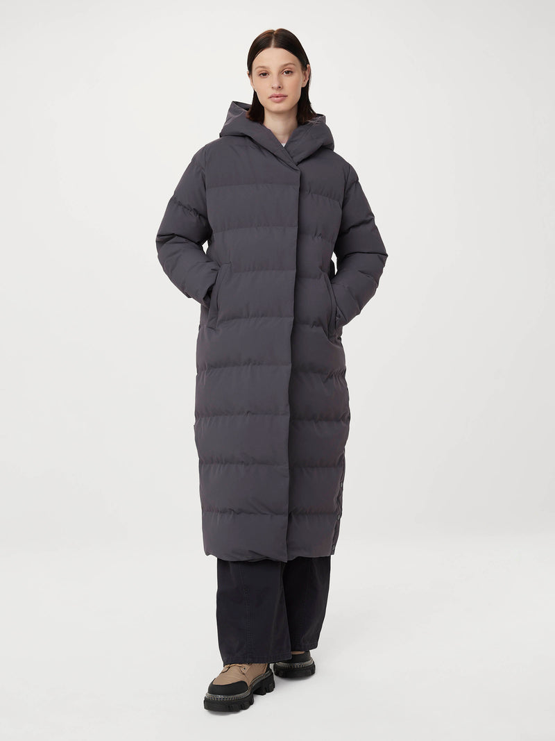 Grey long puffa coat on sale