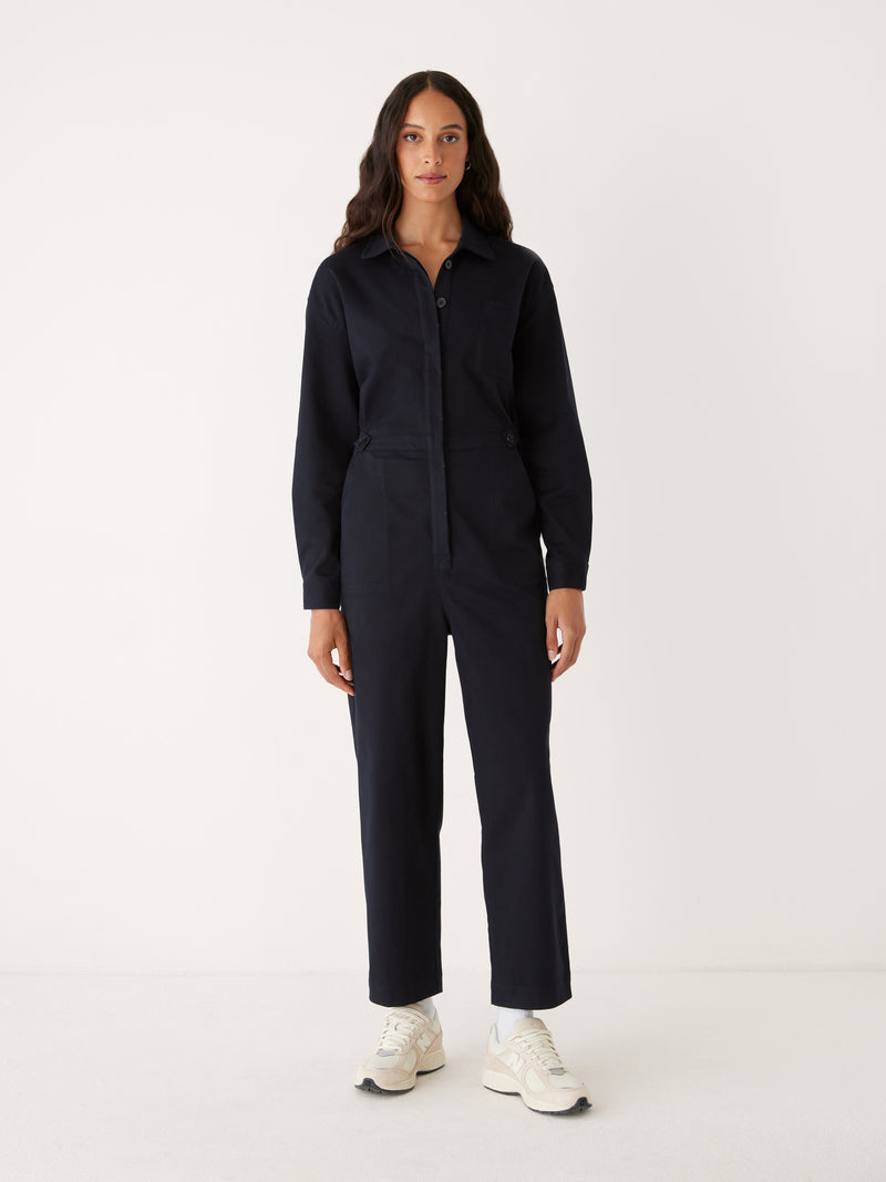 Long-Sleeve Twill Jumpsuit curated on LTK