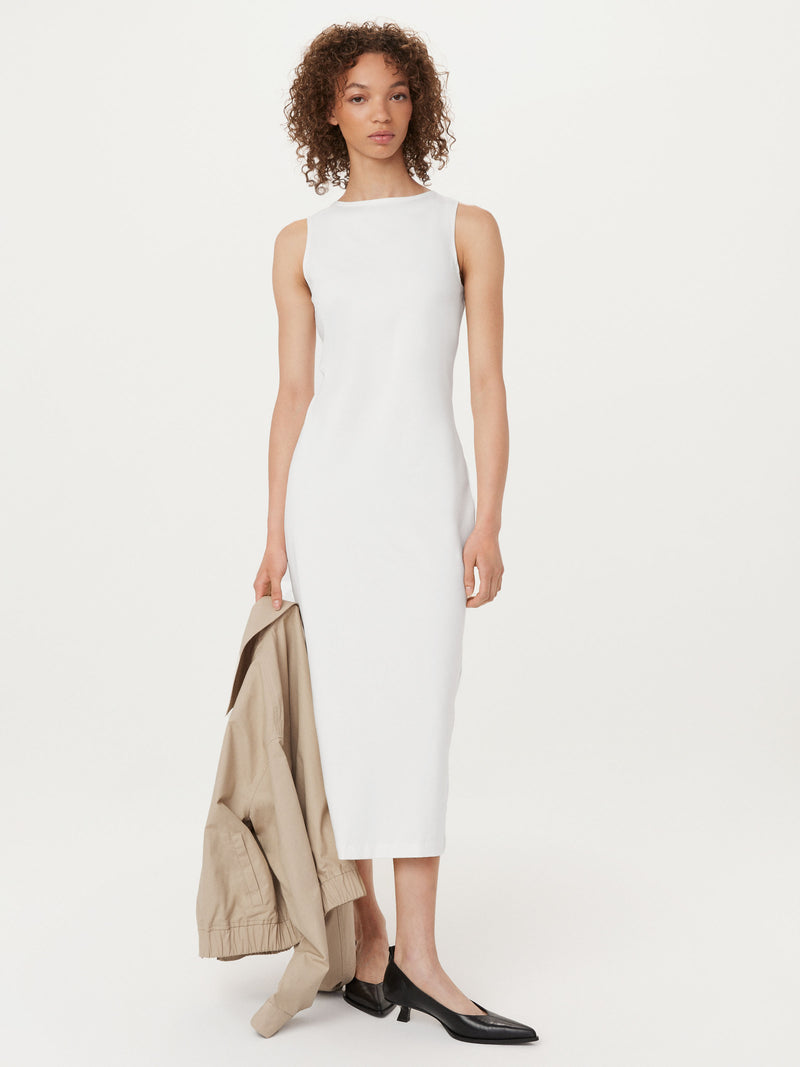 High neck maxi dress white hotsell