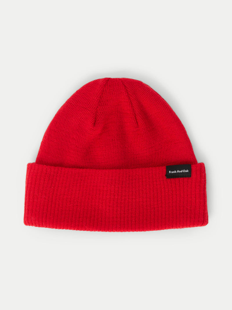 The Merino Wool Beanie in Bright Red – Frank And Oak Canada