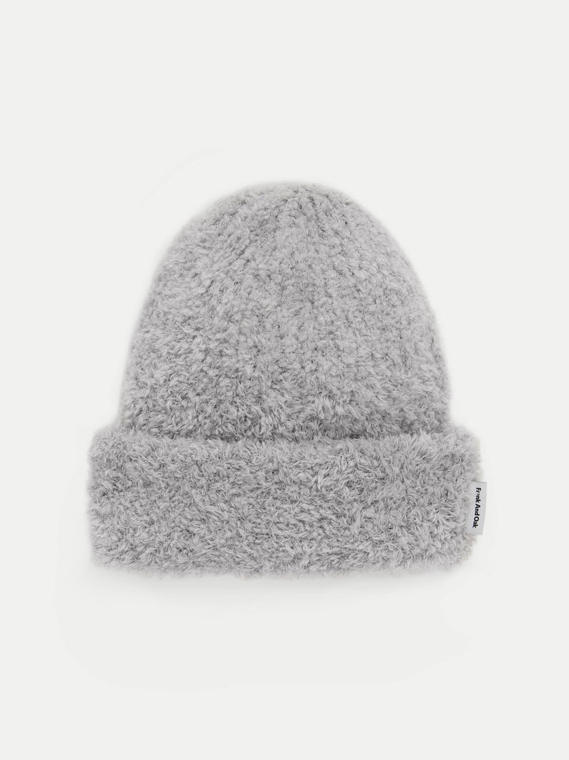 Frank And Oak The Fuzzy Merino Wool Beanie in Light Grey