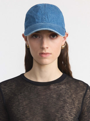 The Denim Dad Cap in Sapphire Blue